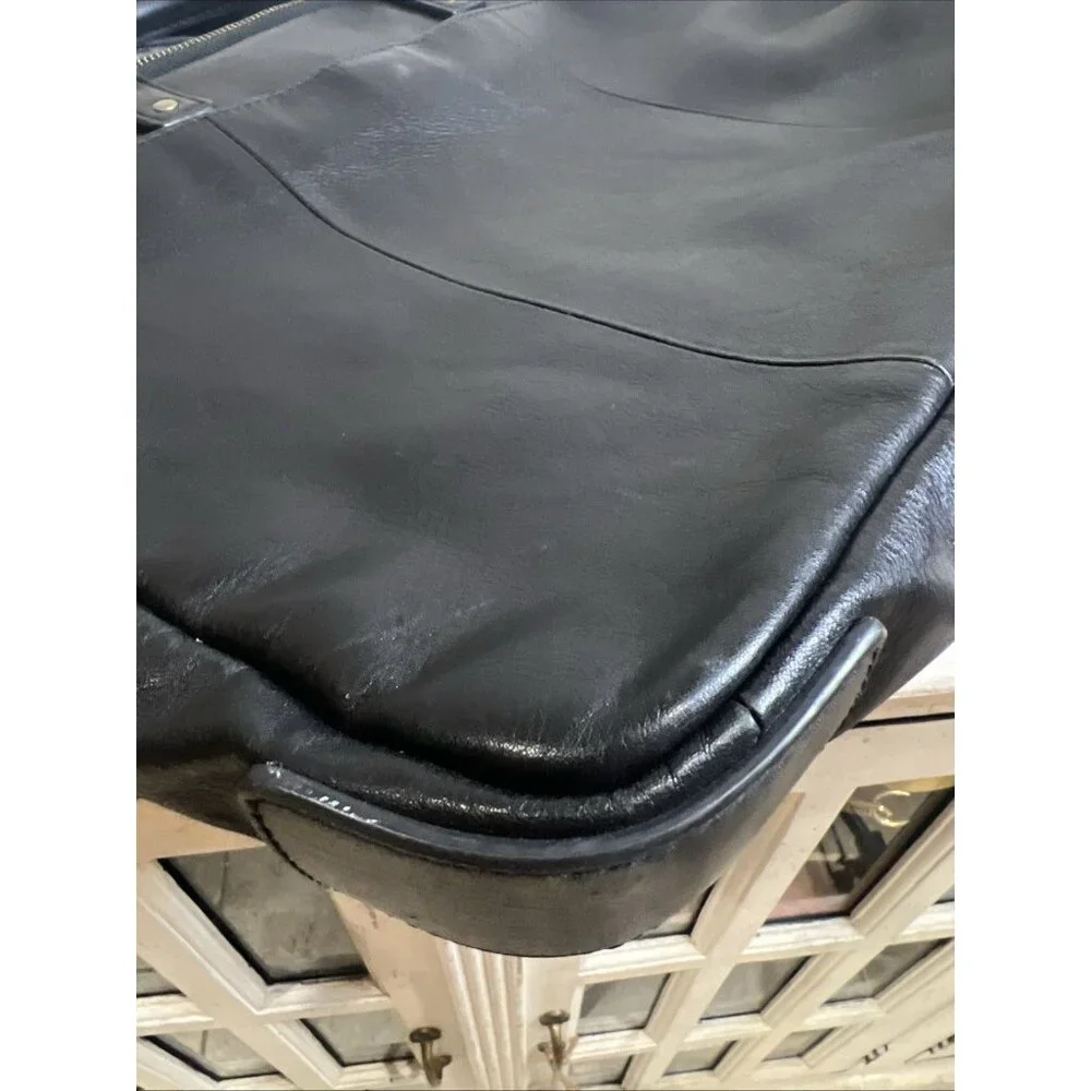 Fossil Haskell Double Zip Unisex Laptop Classic Black Work Bag Business Travel